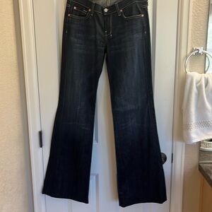 Dark wash seven wide leg jeans